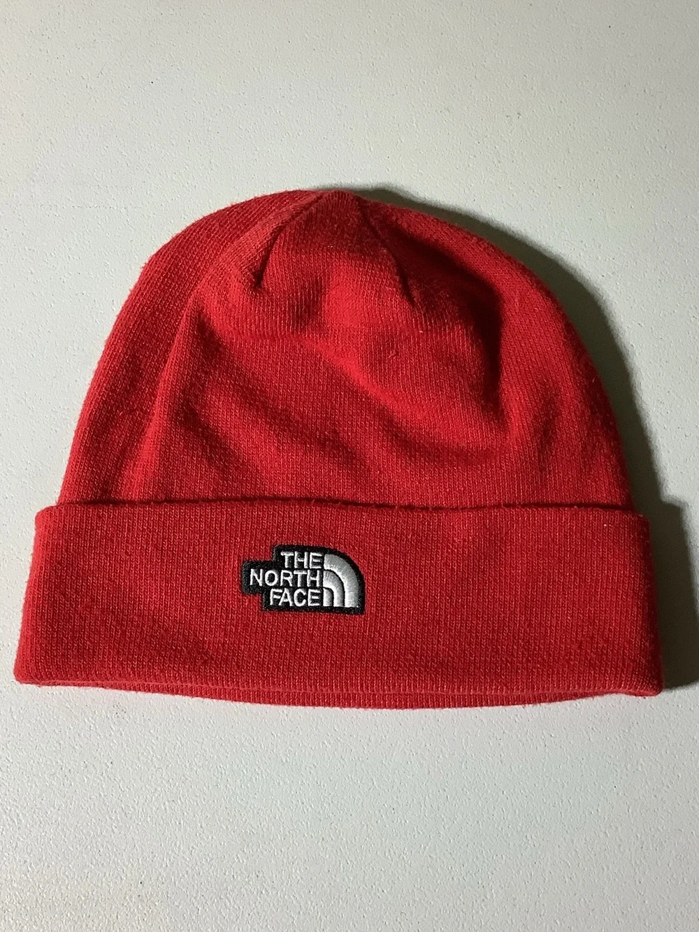 North Face red beanie